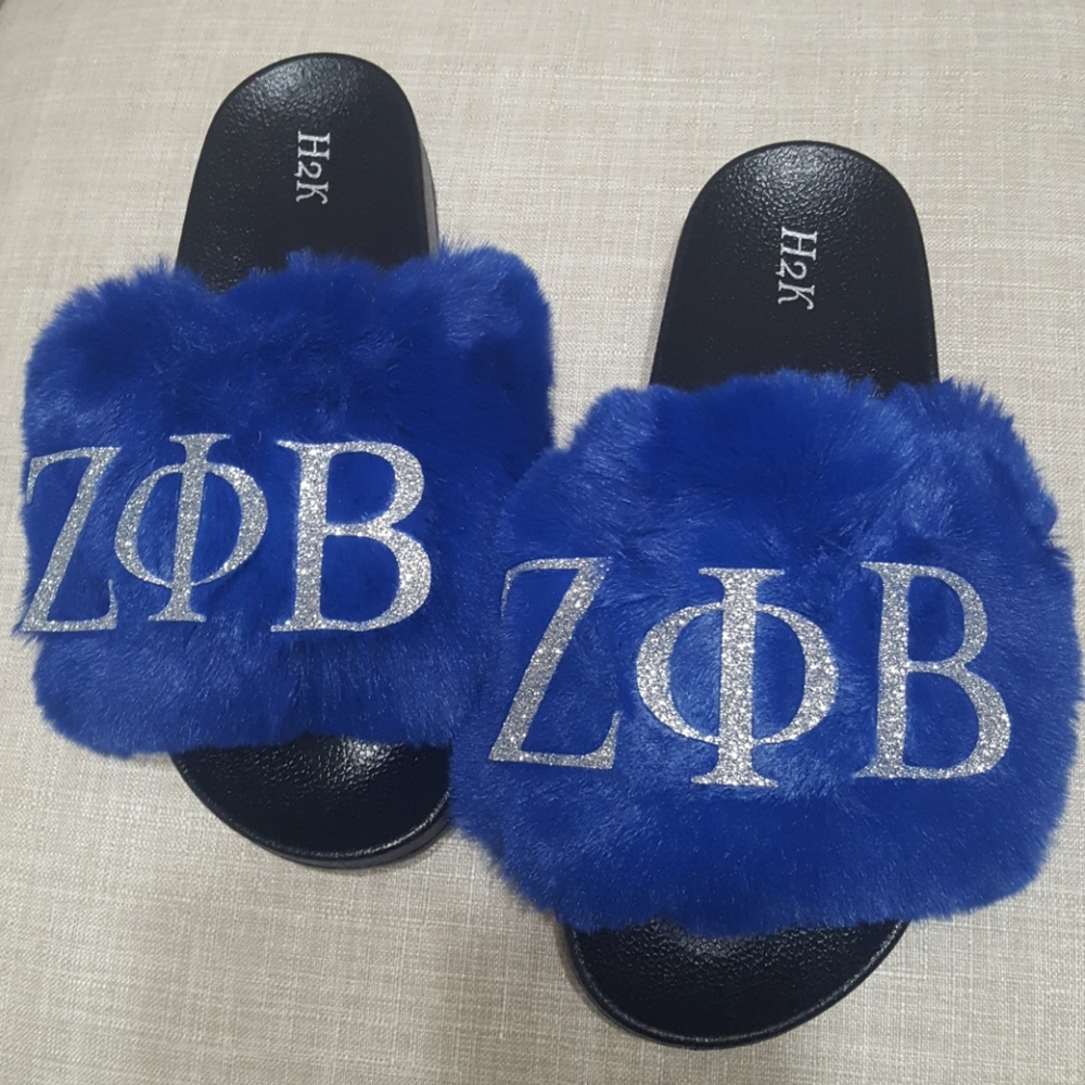 Zeta phi beta fur slippers